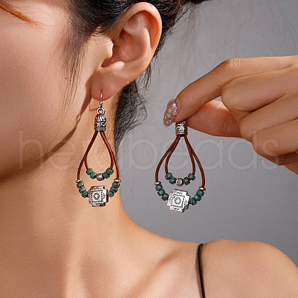 Alloy Synthetic Turquoise Dangle Earrings FS-WG12E90-09-1