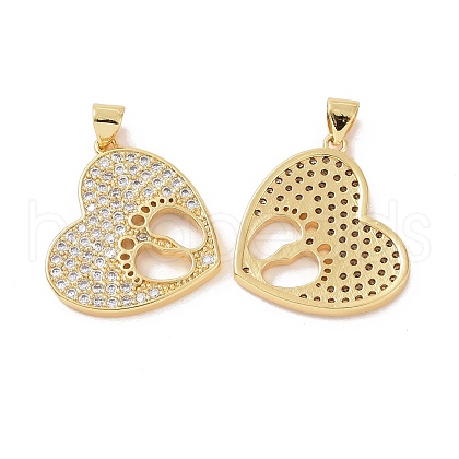 Brass Micro Pave Cubic Zirconia Pendants ZIRC-I063-26G-1