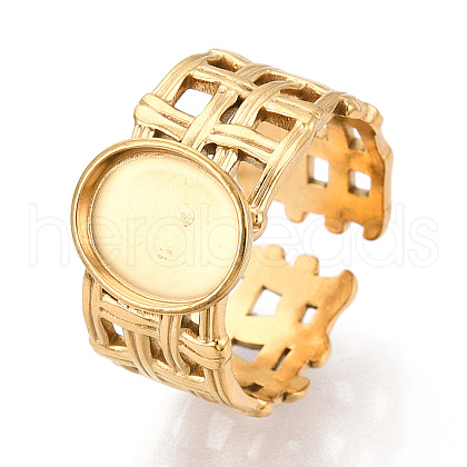 304 Stainless Steel Cuff Ring Components STAS-T066-53G-1