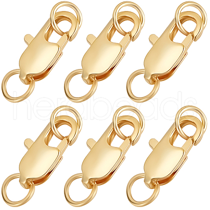 Beebeecraft 20Pcs Brass Lobster Claw Clasps KK-BBC0015-01A-G-1