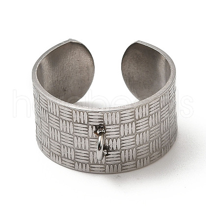 Non-Tarnish 304 Stainless Steel Open Cuff Ring for Women RJEW-A021-01P-1
