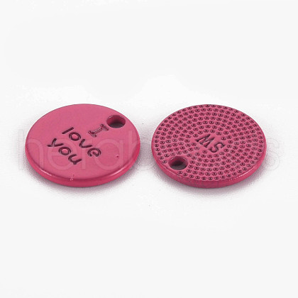 Spray Painted Alloy Charms for Valentine's Day PALLOY-Q433-027C-RS-1