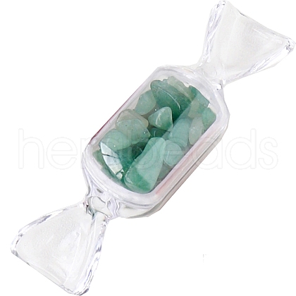 Raw Natural Green Aventurine Chip in Plastic Candy Box Display Decorations PW-WG95386-08-1