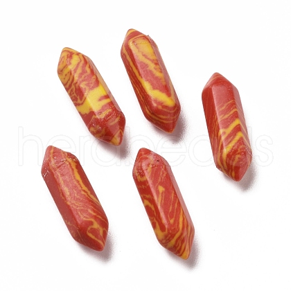 Mother's Day Gifts Synthetic Orange Red Malachite No Hole G-K330-11-1