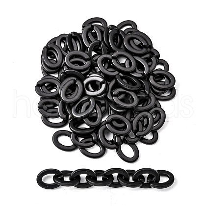Opaque Spray Painted Acrylic Linking Rings OACR-S021-27A-C01-1