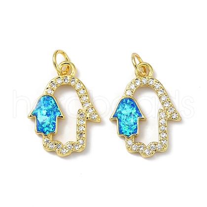 Brass Micro Pave Cubic Zirconia Pendants KK-A197-01G-1