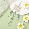 Aquamarine with Glass Pendant Decorations HJEW-TA00129-01-2