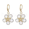 Glass & Glass Seed Beads Flower Pendant Necklaces & Hoop Earrings Sets SJEW-MZ00011-9
