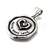 304 Stainless Steel Pendants STAS-R163-03AS-2