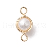 Natural Cultured Freshwater Pearl Copper Wire Wrapped Connector Charms PALLOY-JF02605-3