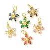 Brass Micro Pave Cubic Zirconia Pendants KK-U067-04G-1