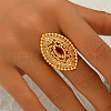 Geometric Hollow Brass Micro Pave Adjustable Finger Rings for Women XZ3446-1-3