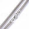 Non-Tarnish 304 Stainless Steel Mesh Chain Necklaces NJEW-F227-10P-04-2