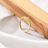 Rack Plating Star Brass Micro Pave Clear Cubic Zirconia Cuff Rings for Women RJEW-M028-122G-3