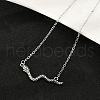Brass Pave Black Cubic Zirconia Snake Pendant Necklaces NJEW-D320-02ASP-2