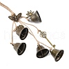 Iron Bell & Alloy Key/Sun/Moon Charm Hanging Ornaments HJEW-JM03430-5