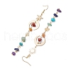 Natural Mixed Stone & Synthetic Turquoise Dangle Earrings EJEW-JE06051-01-4