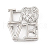 Brass Micro Pave Cubic Zirconia Slide Charms ZIRC-I068-21P-01-1