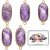 Beebeecraft 5Pcs Natural Amethyst Connector Charms G-BBC0001-35A-1