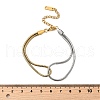 304 Stainless Steel Snake Chain Bracelets for Women BJEW-V012-04GP-3