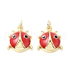 Brass Enamel Pendants KK-L237-012G-1