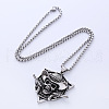 Retro Navy Style Pirate Skull Stainless Steel Punk Hip-hop Pendant Necklaces for Men JN9383-4