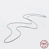 Anti-Tarnish Rhodium Plated 925 Sterling Silver Chain Necklaces STER-F039-60cm-02P-3