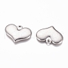 Non-Tarnish 304 Stainless Steel Stamping Blank Tag Heart Pendants STAS-G218-08P-03-2
