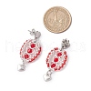304 Stainless Steel Faceted Bicone Glass Beads Dangle Stud Earrings EJEW-WZ00437-03-3