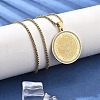 304 Stainless Steel Rhinestone Pendant Necklaces for Women NJEW-U021-02G-2
