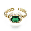 Mother's Day Rings Brass Micro Pave Cubic Zirconia Cuff Rings RJEW-Q161-003B-NF-2
