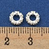 Brass Cubic Zirconia Spacer Beads KKB-L215-029A-S-2