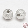 Round 925 Sterling Silver Textured Beads STER-F012-23B-2