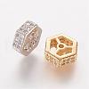 Brass Micro Pave Cubic Zirconia Beads ZIRC-K063-32-1