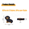 DICOSMETIC 12Pcs 2 Colors Dog Food Grade Eco-Friendly Silicone Focal Beads FIND-DC0005-16-2