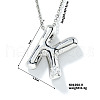 Brass Pave Clear Cubic Zirconia Shiny Balloon Letter Pendant Necklaces IT0451-9-1