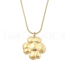 304 Stainless Steel Flower Pendant Round Snake Chain Necklaces NJEW-H044-07G-1