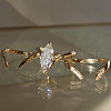 Brass Micro Pave Cubic Zirconia Stackable Open Finger Ring Sets OR8163-5