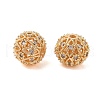 Brass Micro Pave Clear Cubic Zirconia Beads KK-B100-018G-2