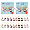 10Pcs 5 Style Cat Alloy Enamel Pendant Locking Stitch Markers HJEW-AB00138-1