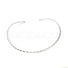 Non-Tarnish 304 Stainless Steel Rhombus Textured Wire Necklace Making MAK-L015-02P-1