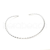 304 Stainless Steel Rhombus Textured Wire Necklace Making MAK-L015-02P-1