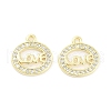 Brass Micro Pave Clear Cubic Zirconia Pendants ZIRC-P120-04G-1