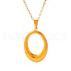 Stainless Steel Hollow Oval Pendant Necklaces for Women EJ0171-2-5