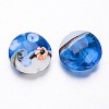 Ocean Style Flat Round Handmade Lampwork Beads LAMP-F006-13-4