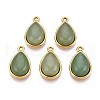 Natural Green Aventurine Teardrop Pendants STAS-N109-210A-G-1