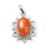 Natural Red Aventurine Pendants G-B033-03P-18-2