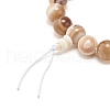 Natural Agate Round Beads Stretch Bracelet BJEW-JB07235-05-5