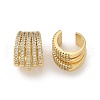 Clear Cubic Zirconia Multi Line Thick Cuff Earrings EJEW-R150-04G-3