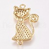 Brass Micro Pave Cubic Alloy Kitten Links connectors ZIRC-A009-43G-2
